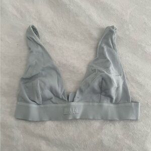 SKIMS Light Blue Ribbed Triangle Bralette